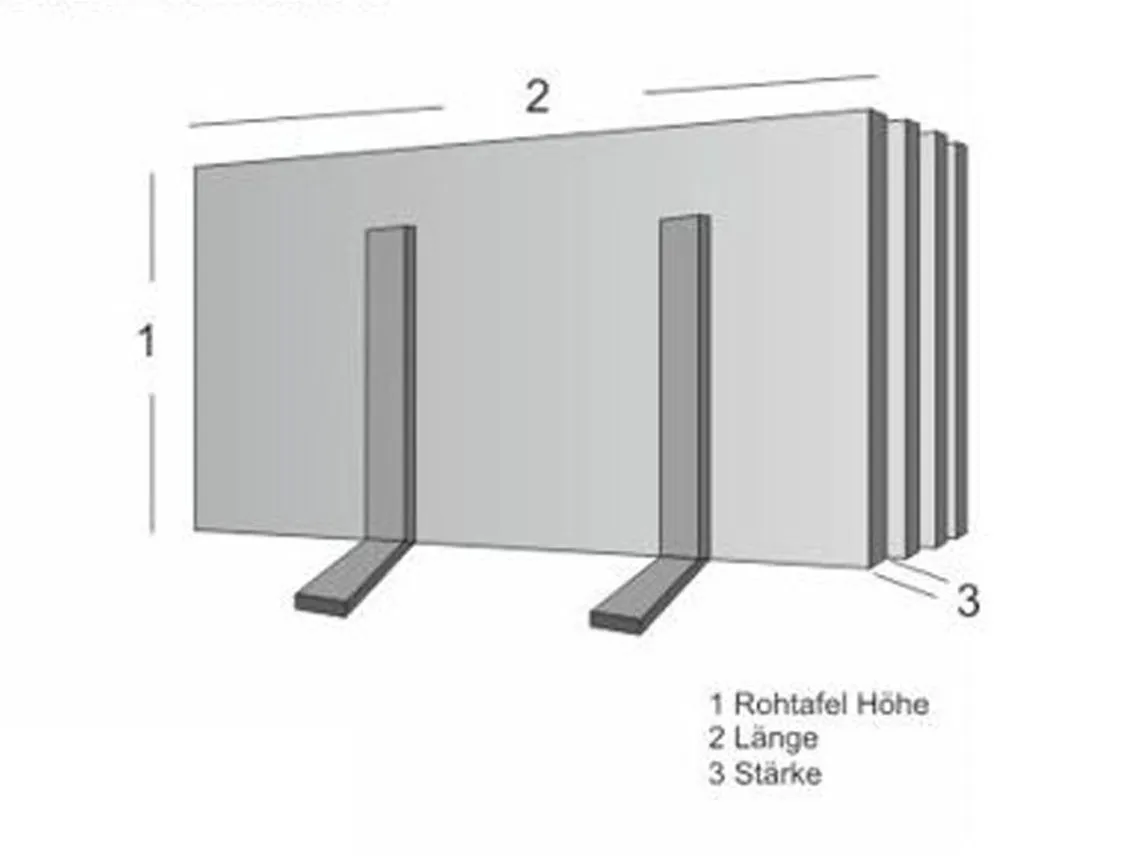 Roh-  Unmaßtefeln Produkt Skizze